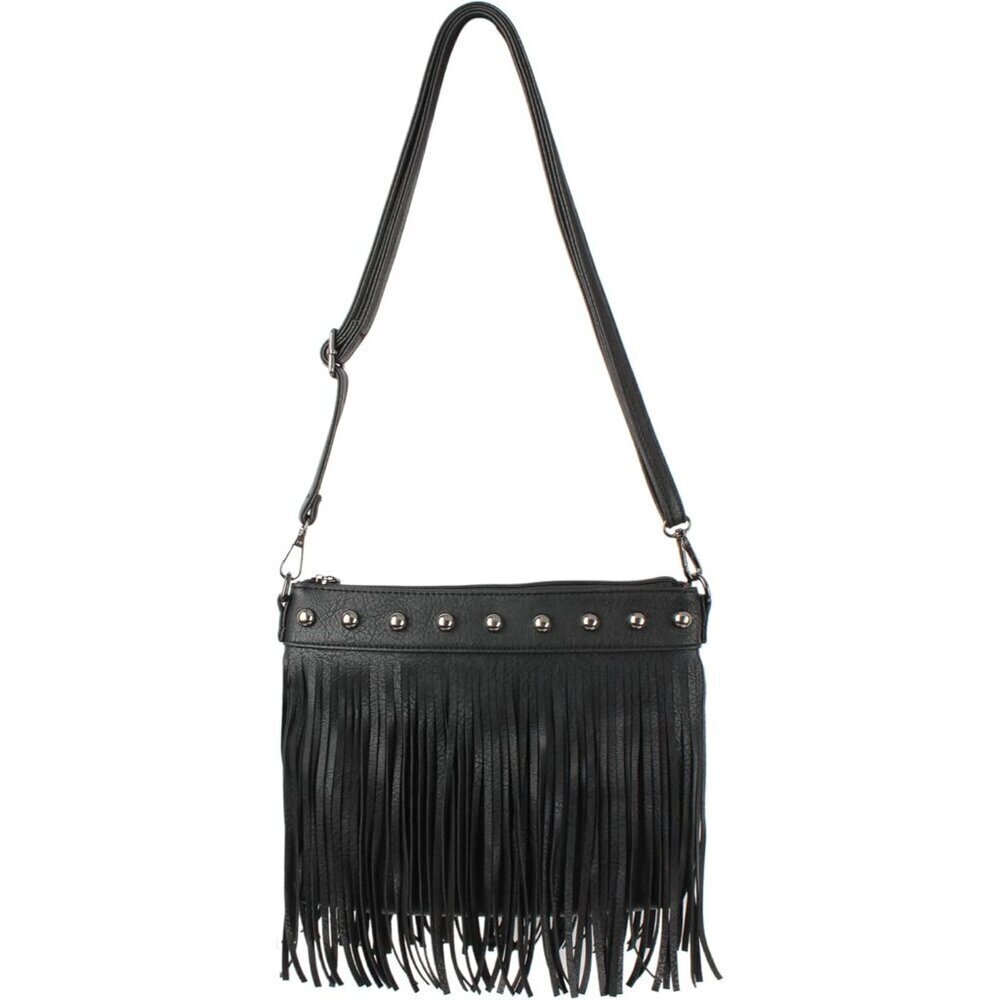 Women Small Faux Leather Fringe Crossbody Bag Compact Organizer Casual